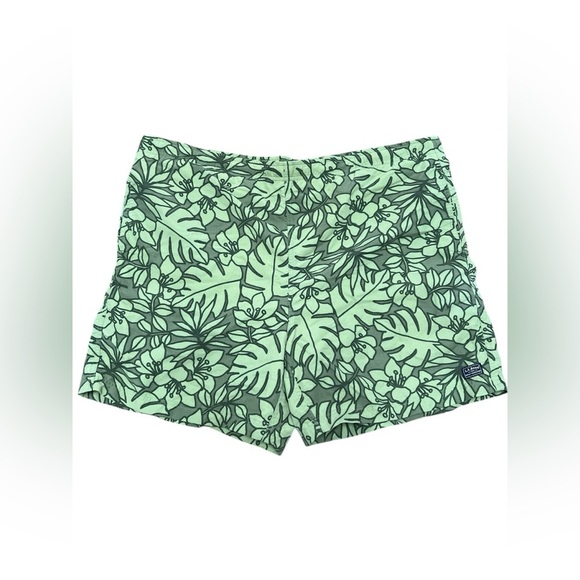 L.L Bean green floral swim trunks - Picture 1 of 4